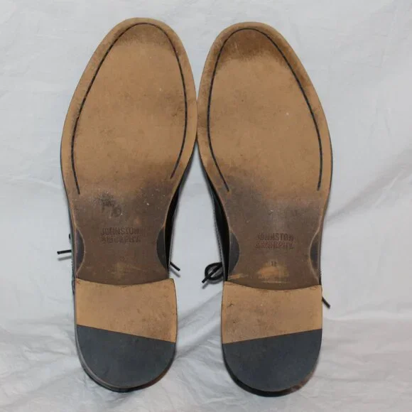 Johnston & Murphy Brogue/Wing Tip Style Black Lace Oxford Dress Shoe Men 11 - Picture 15 of 16